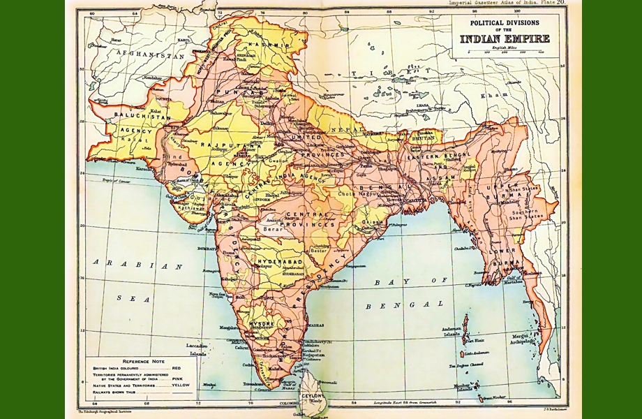 Indien als britische Kolonie - Karte